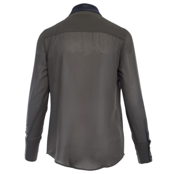 House Of Harlow 1960 Boyfriend Blouse Khaki NWT - Picture 4 of 4